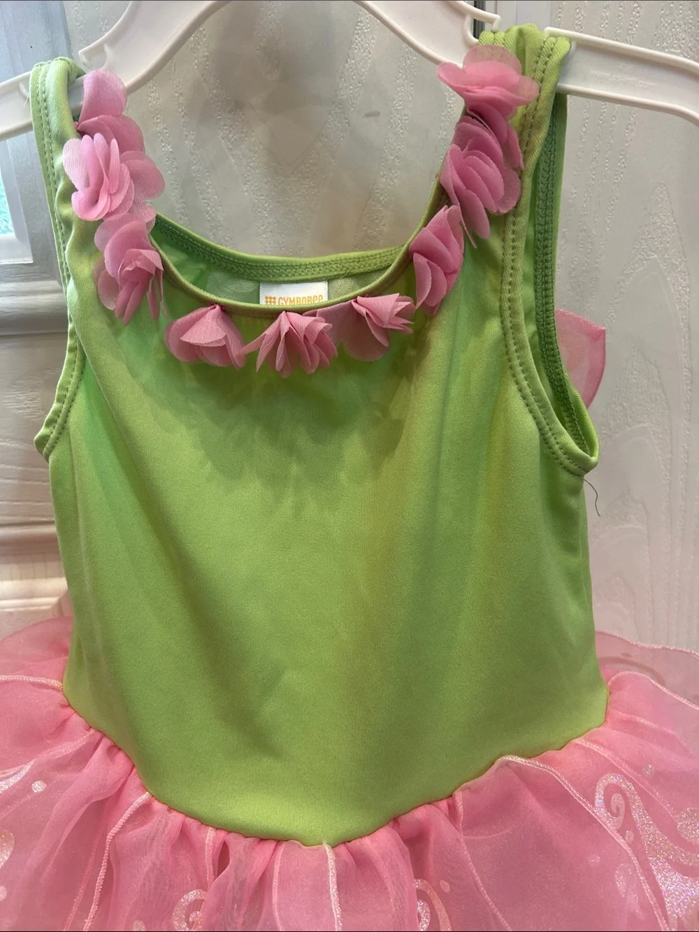 Gymboree Green and Pink Flower Tutu Dress